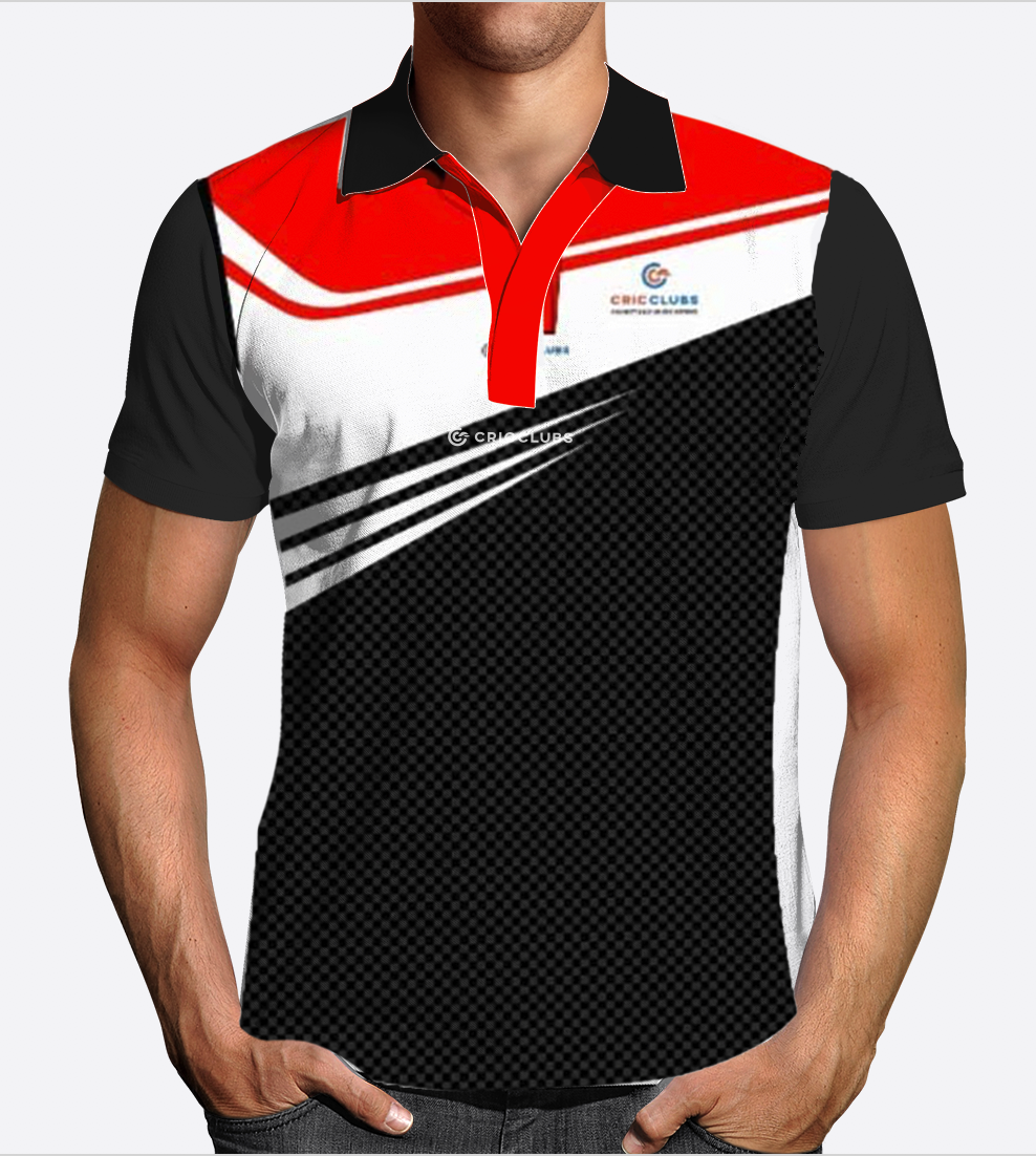 CricClubs Polyester Polo T-Shirt (Red & Black) – CricStores