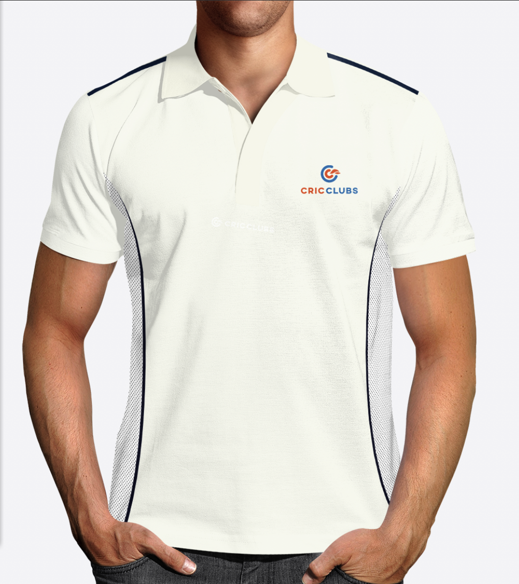 CricClubs Polyester Polo T-Shirt (Off-White) – CricStores