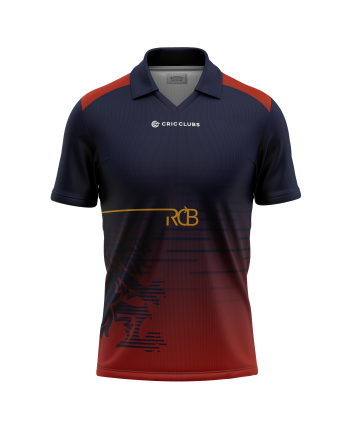 Cricket Jersey Design Black with Orange and Red